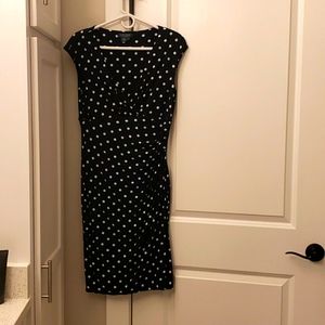 Lauren RL Navy polka dot dress size 10